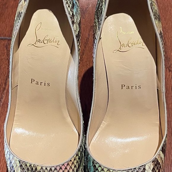CHRISTIAN LOUBOUTIN LADY PEEP 150 PYTHON - Picture 5 of 6